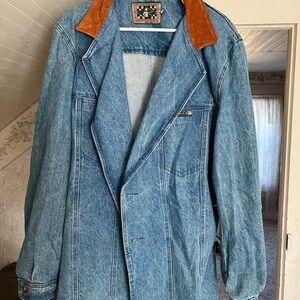 Rode Walker Denim Jacket with Brown Collar vintage